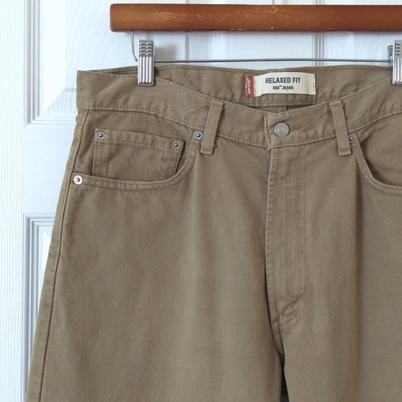 Levi's Y2K Vintage 550 Classic Relaxed Fit Straight Leg Jeans Tan Brown 34 x 32 - Picture 12 of 16